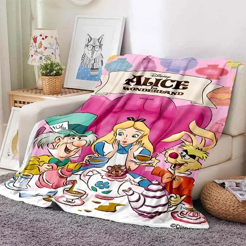 Alice in Wonderland Blanket for Sofa Bed Soft Fluffy Children Throw Adults Plush Summer 4 Seasons Quilt Bedspread Throw Gift