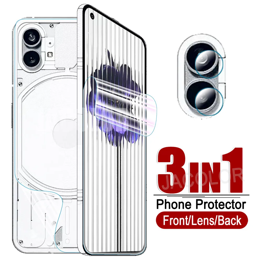 3 IN 1 Hydrogel Film For Nothing Phone (1) Screen Protector+Back Cover Gel Film+Cam Glass For Nothing Phone1 Phone 1 One 6.55"