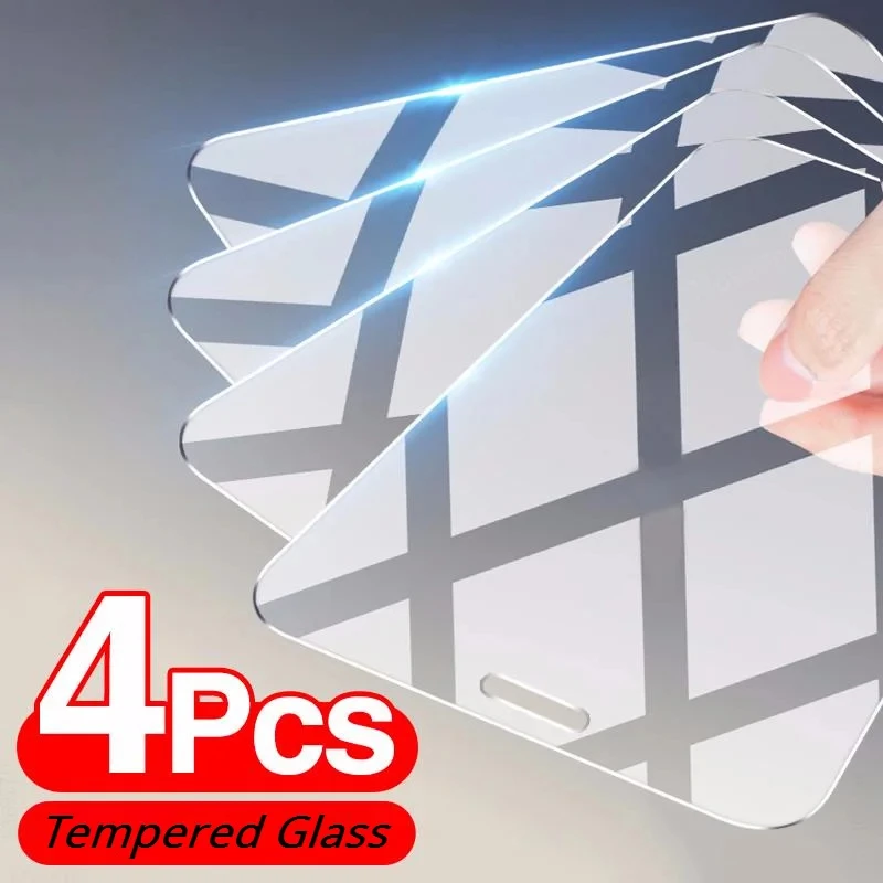 4PCS Full Cover Tempered Glass Screen Protector For iPhone 15 14 13 12 11 Pro Max Protection Glass For iPhone 14 15 16 Pro Max