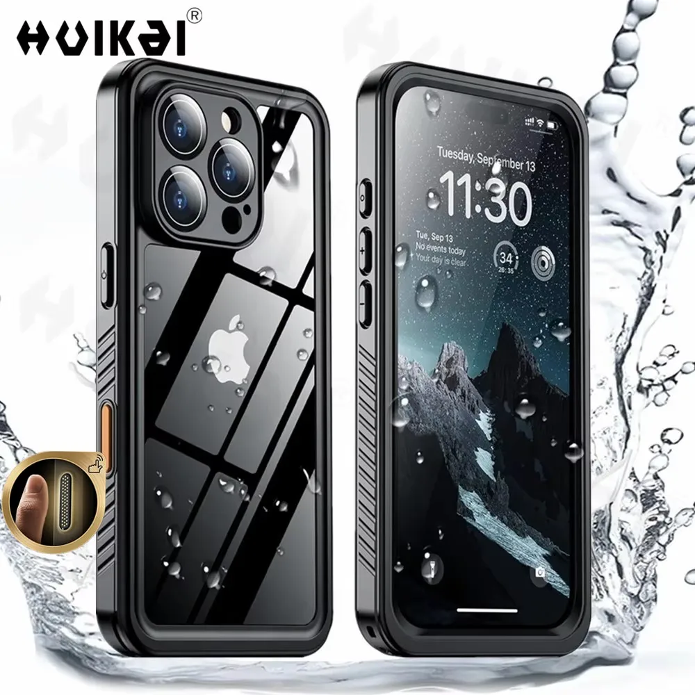 Waterproof Case for iPhone 16 Pro Max 16 Plus 15 Pro Max 15 14 13 14 Pro Max IP68 Dustproof Protector Full Body Protective Case