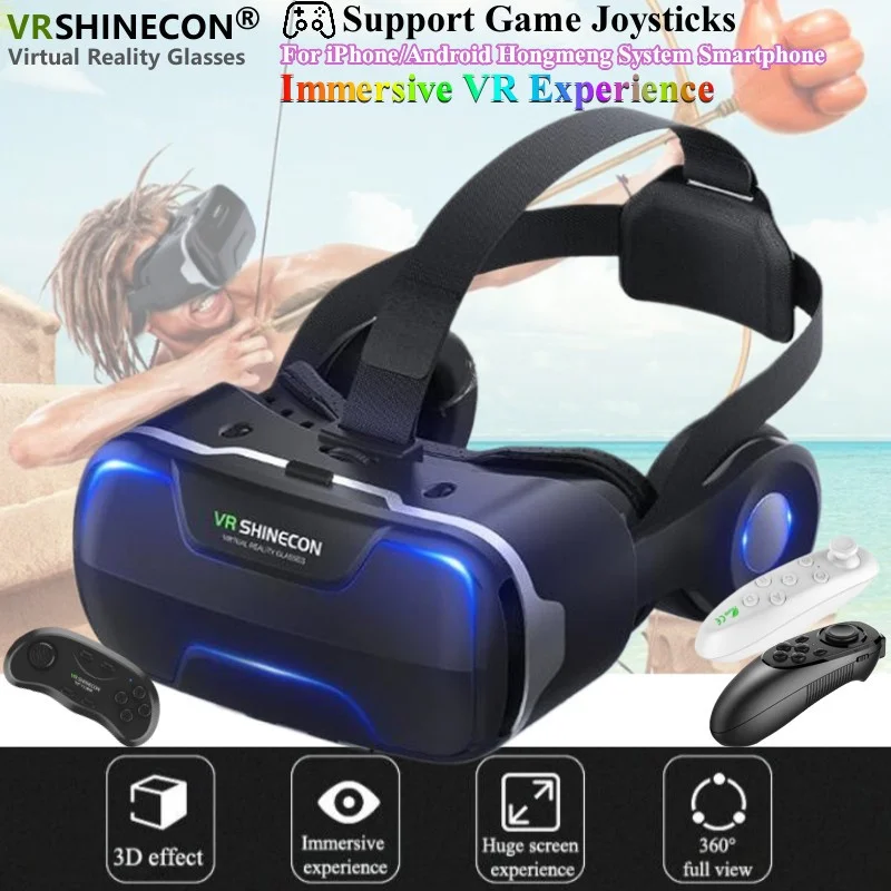 Blu-Ray-gafas VR de realidad Virtual HD IMAX, pantalla enorme, gafas 3D, caja de cartón de Google, casco VR para teléfono, soporte para Joystick de juego