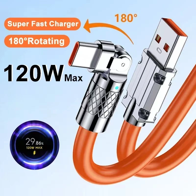 120W tipo C adecuado para Xiaomi, Samsung, Huawei, carga súper rápida, Cable de datos de carga rápida Leeco, Cable USB C de silicona