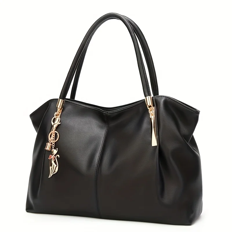 Bolso elegante de gran capacidad para mujer, bolso de hombro, con correas desmontables, bolso elegante color champán, bolso de trabajo