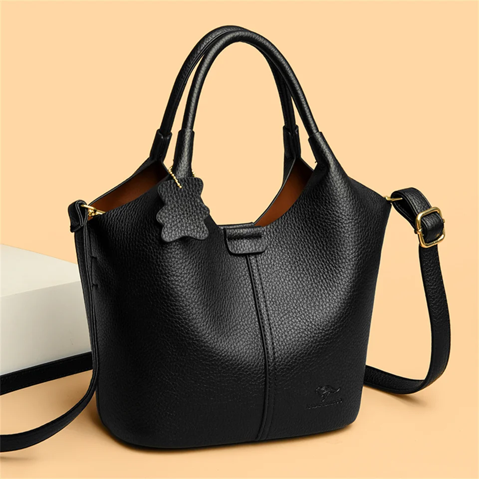 Bolsos De cuero suave para mujer, bolso de hombro Vintage, diseñador de lujo, bolsos de gran capacidad, Sac A Main