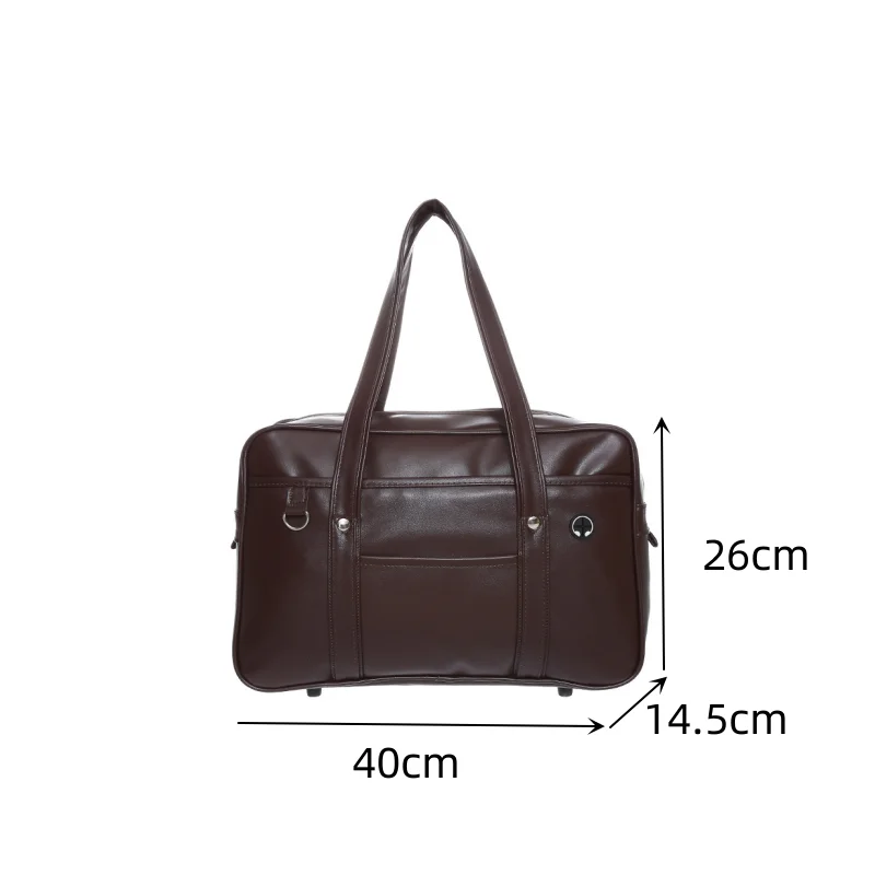 Bolso de uniforme JK de estudiante bidimensional japonés, mochila escolar de PU para chica, bolso de mensajero impermeable resistente al desgaste de un solo hombro