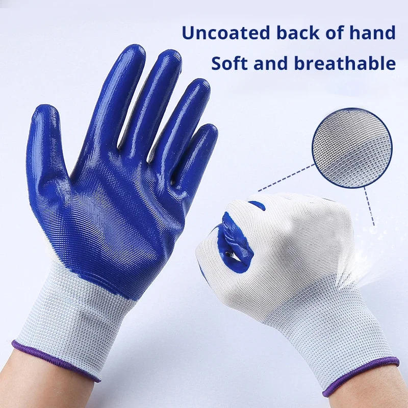 107957-9qqimd.jpg 12/6/1 pares de guantes de trabajo antideslizantes de látex fino resistentes al desgaste, pegamento de inmersión de goma, guantes finos gruesos de piel de goma, protección laboral