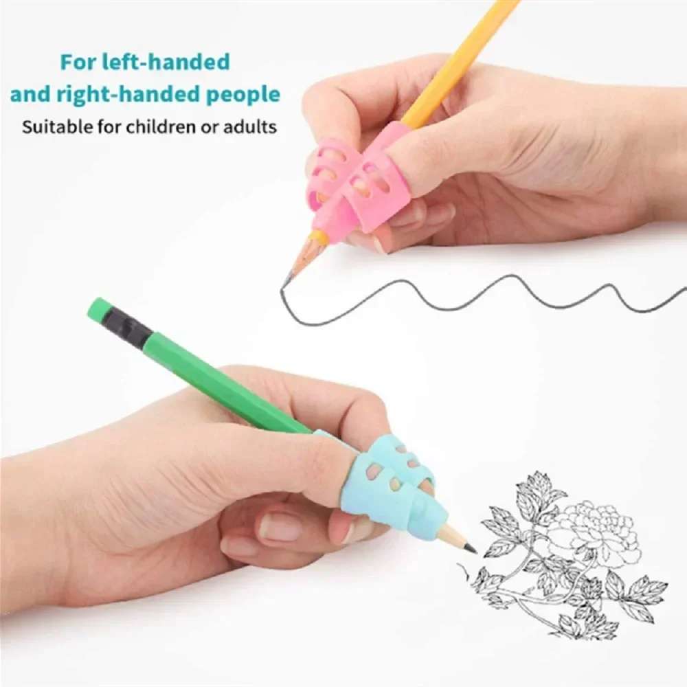112421-suxq0c.jpg Portalápices de escritura para niños, práctica de aprendizaje para estudiantes, empuñaduras de lápiz de silicona para corrección de postura de escritura a mano, 2/4 Uds.