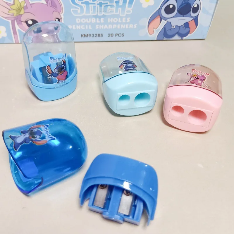 20 piezas sacapuntas Disney Stitch Diplopore Lilo & Stitch herramientas de afilado para estudiantes papelería útiles escolares para niños al por mayor