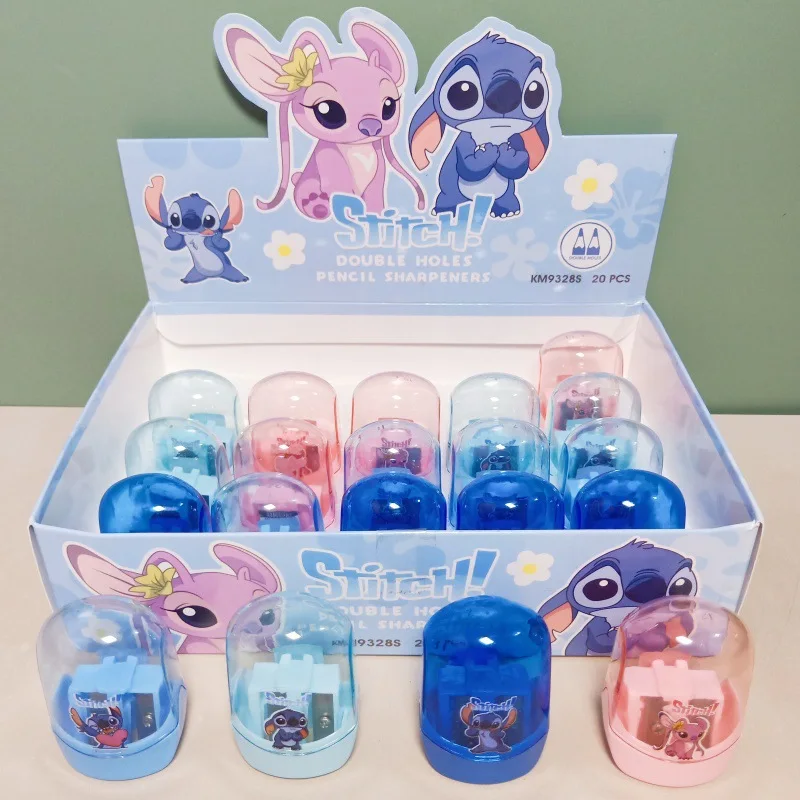 20 piezas sacapuntas Disney Stitch Diplopore Lilo & Stitch herramientas de afilado para estudiantes papelería útiles escolares para niños al por mayor