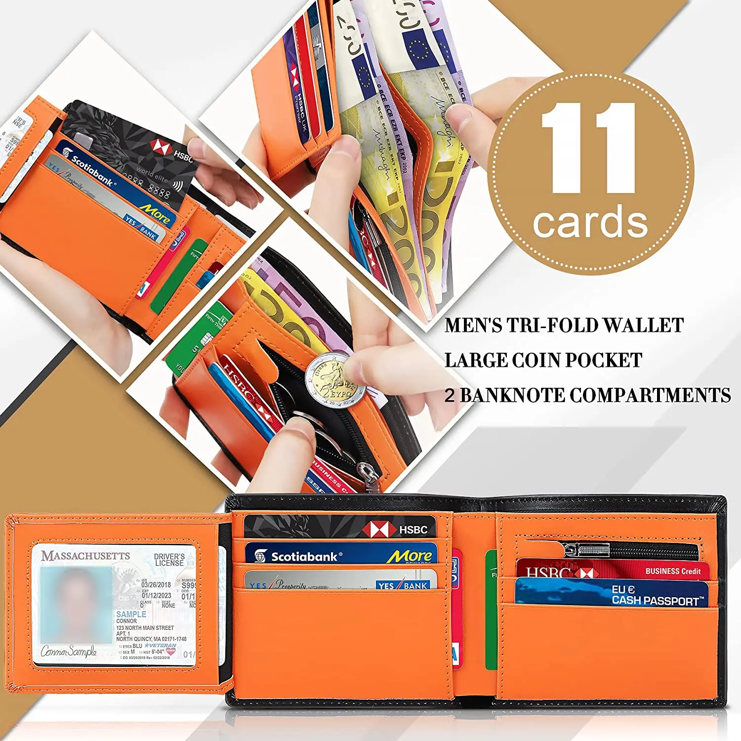136185-wowuhc.jpg Cartera de cuero genuino para hombre, monedero delgado RFID, tarjetero, bolsillo para monedas, ventana de identificación, carteras minimalistas