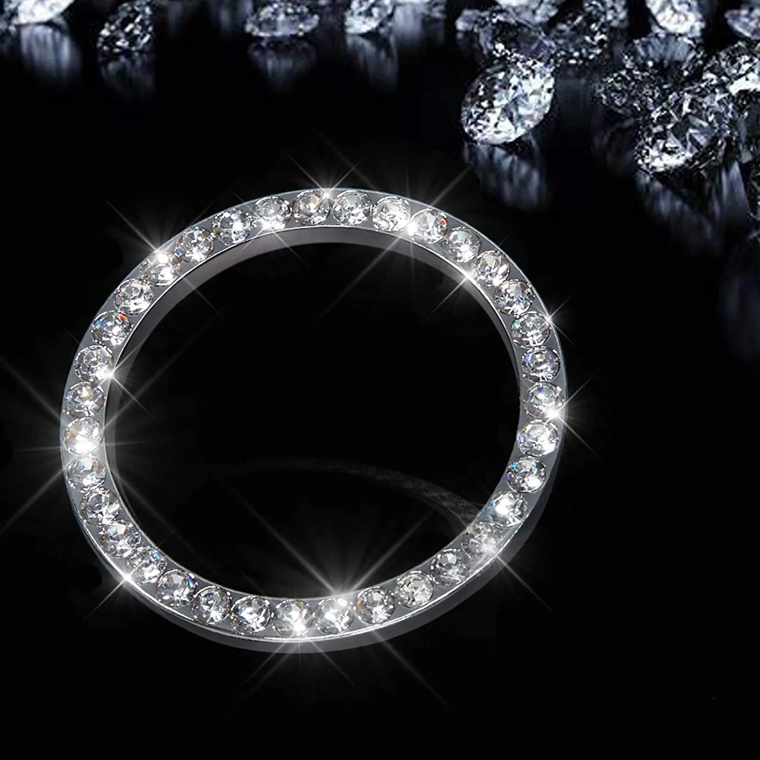 Botón de interruptor de arranque de automóviles, anillo decorativo de diamantes de imitación, accesorios decorativos para automóviles SUV, Interior para niñas