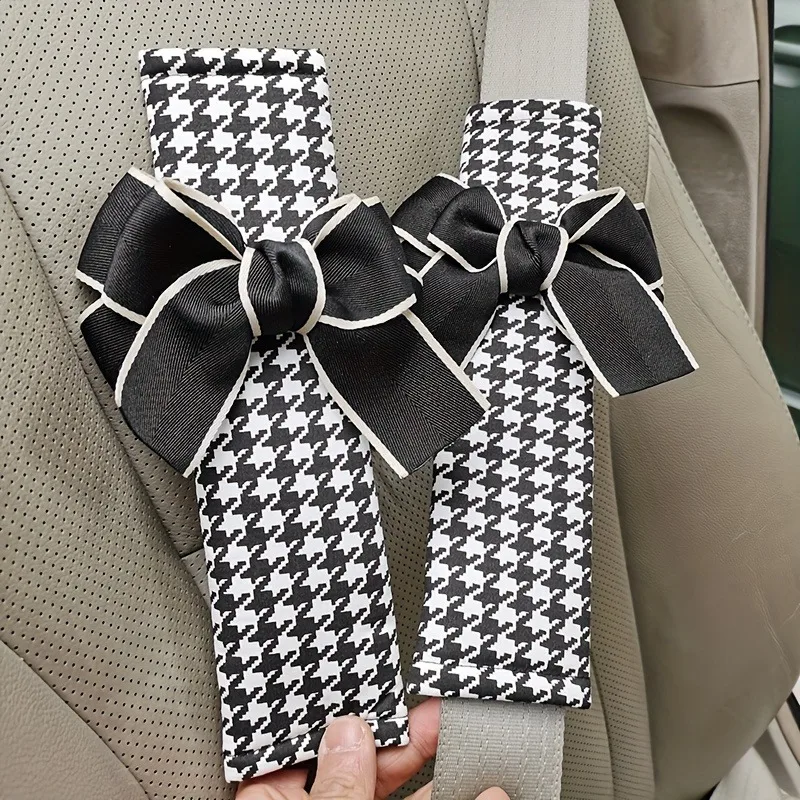 Protector de hombro para cinturón de seguridad de coche, accesorios de Interior, decoración de arco de princesa, 2 piezas