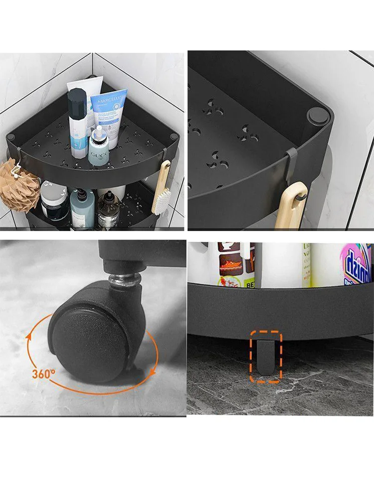 142058-iy0fjs.jpg 1 pieza Estantería de almacenamiento de pie para baño, estantería de almacenamiento móvil triangular de varias capas para baño y cocina