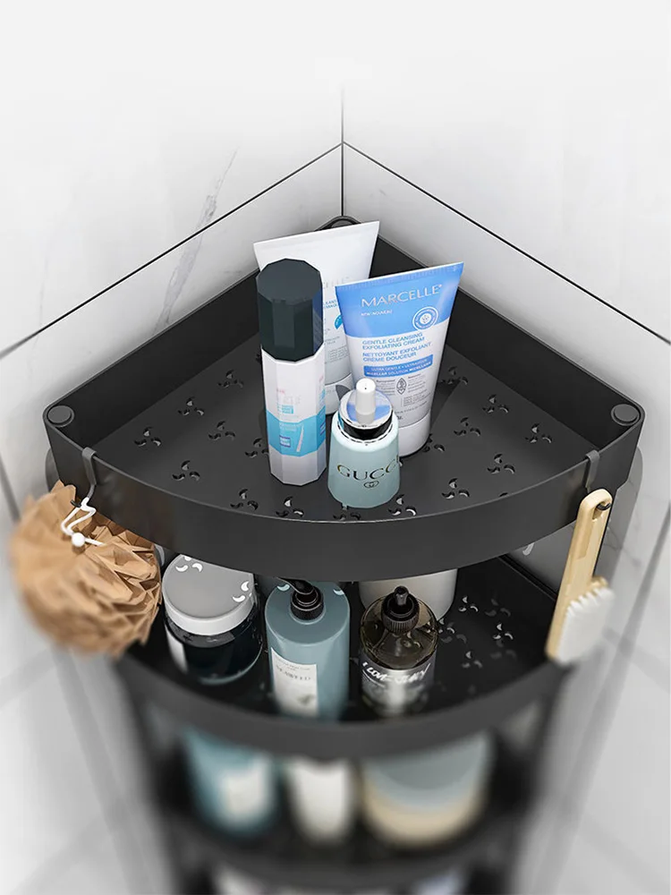 142058-t1hhpz.jpg 1 pieza Estantería de almacenamiento de pie para baño, estantería de almacenamiento móvil triangular de varias capas para baño y cocina