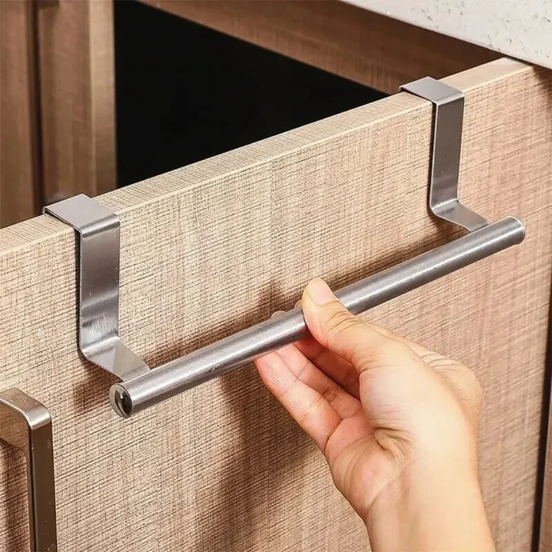Toallero sobre la puerta, toallero, soporte colgante de acero inoxidable, armario de cocina y baño, toallero y trapo