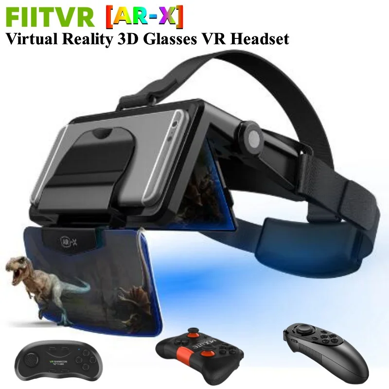 AR-X gafas VR gafas de realidad Virtual 3D HD IMAX juego de cartón VR auriculares para teléfono inteligente de 4,7-6,3 "casco VR mejorado plegable