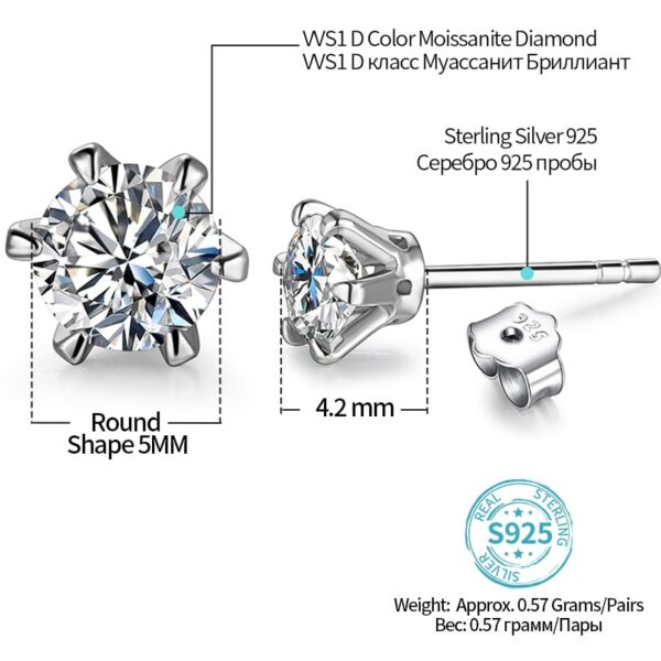 63498-p0159f.jpg 0.5 Carat Moissanite Gemstone Stud Earrings