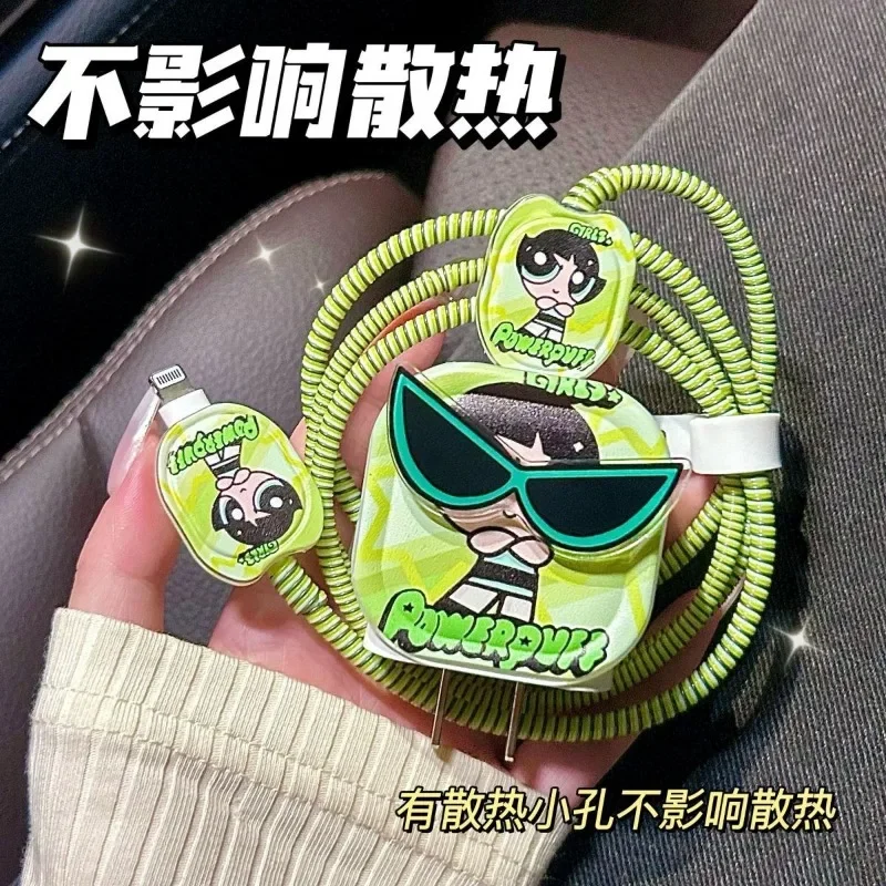 Cubierta protectora de Cable de datos para niñas, accesorios de Anime Kawaii, almacenamiento de Cable de datos lindo, anticaída