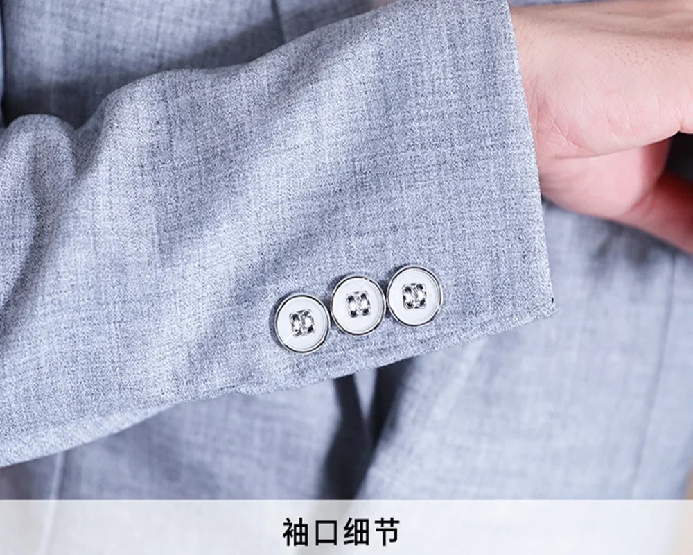 73241-s7xi0x.jpg Blazer ajustado de estilo británico para hombre, moda de negocios, caballero guapo, versión coreana, ocio, Color sólido, trabajo de boda