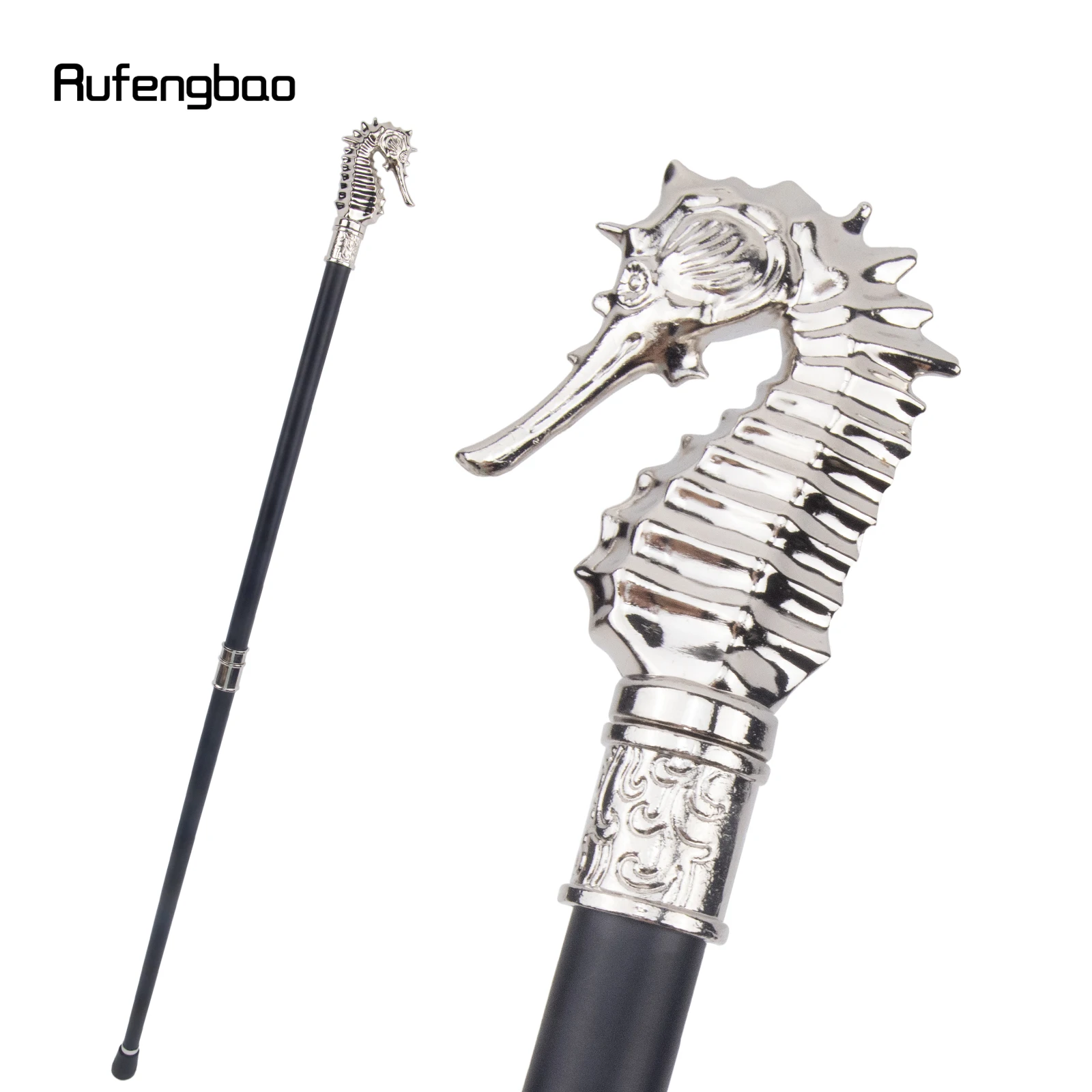 Bastón para caminar de hipocampo de lujo blanco, bastón decorativo a la moda para caballero, bastón elegante para Cosplay, bastón con perilla de 93cm