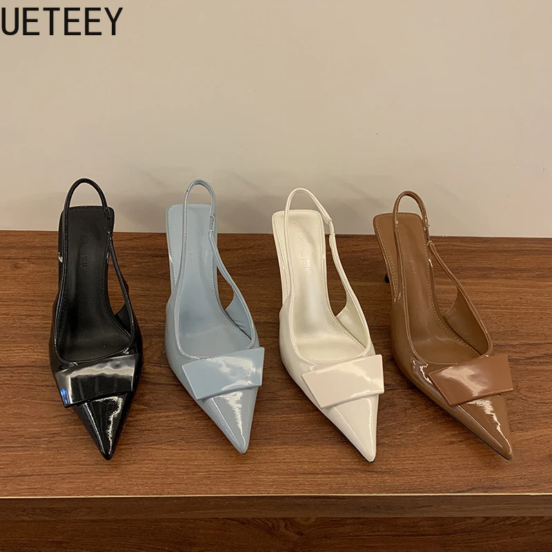 2025 Sandalias de tacón alto de verano para mujer, zapatos Singbacks con punta estrecha a la moda, Sandalias de fiesta de banquete de estilo de diseño, zapatos
