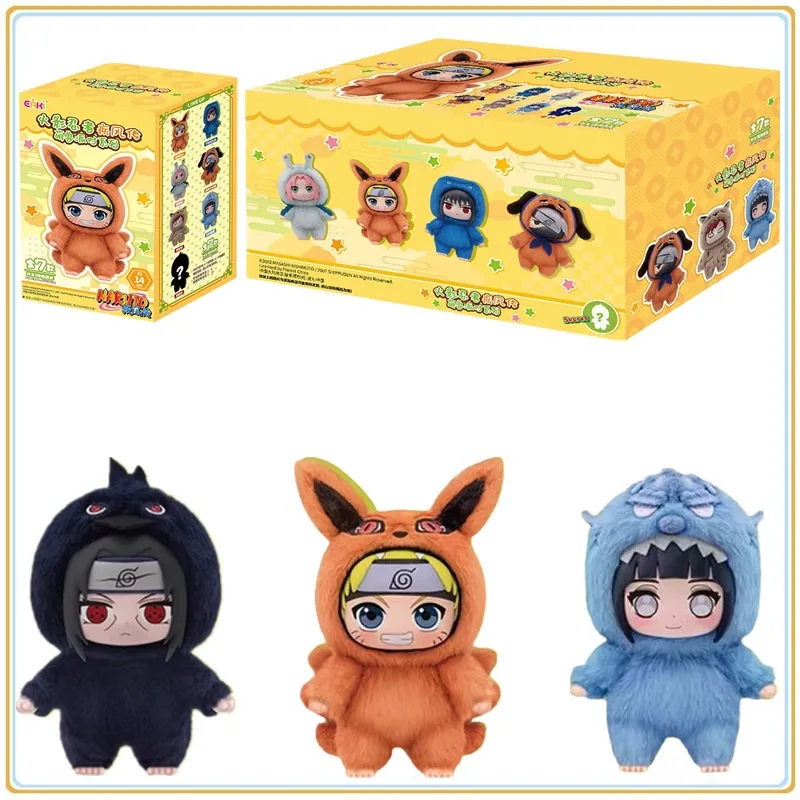 Original BANDAI Eaki Naruto Uzumaki Naruto caja ciega Shippuden Beast Party Series muñeco de peluche personajes de Anime son lindos juguetes regalo