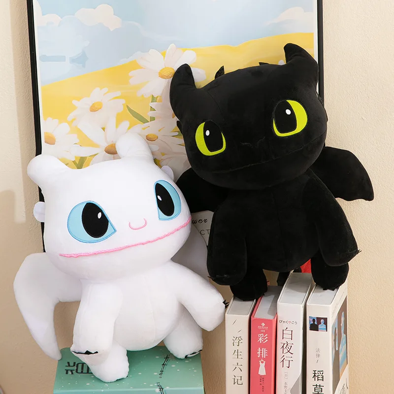 Juguete de peluche relleno con luz sin dientes Kawaii, bonito dragón de dibujos animados, maestro domador, juguete de peluche sin dientes, regalo de cumpleaños para novia