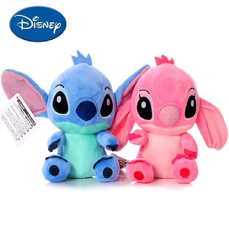 20cm Disney Lilo & Stitch rosa azul muñecos de peluche niños juguetes colgantes modelos lindo niño niña niños regalos juguete