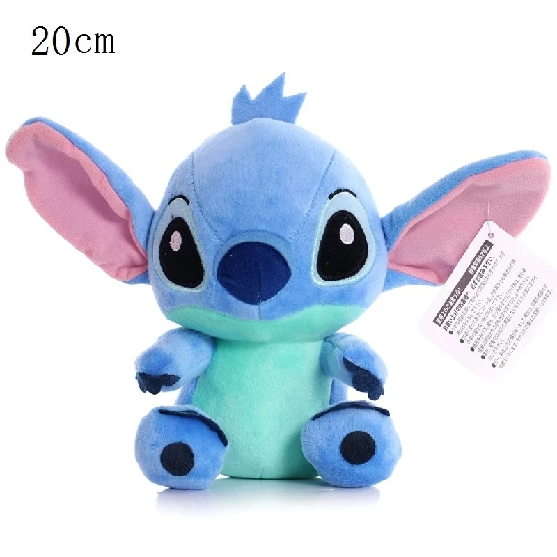 20cm Disney Lilo & Stitch rosa azul muñecos de peluche niños juguetes colgantes modelos lindo niño niña niños regalos juguete