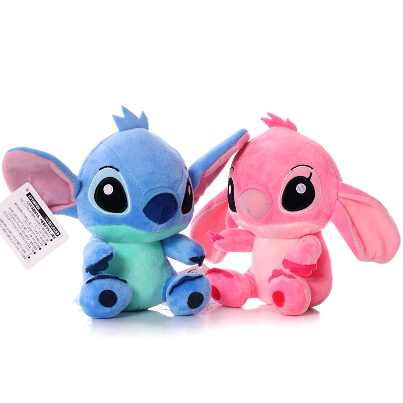 20cm Disney Lilo & Stitch rosa azul muñecos de peluche niños juguetes colgantes modelos lindo niño niña niños regalos juguete