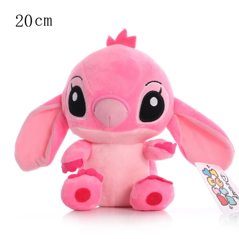 20cm Disney Lilo & Stitch rosa azul muñecos de peluche niños juguetes colgantes modelos lindo niño niña niños regalos juguete