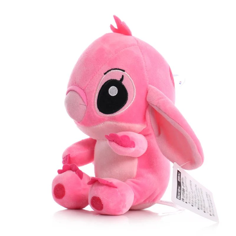 20cm Disney Lilo & Stitch rosa azul muñecos de peluche niños juguetes colgantes modelos lindo niño niña niños regalos juguete