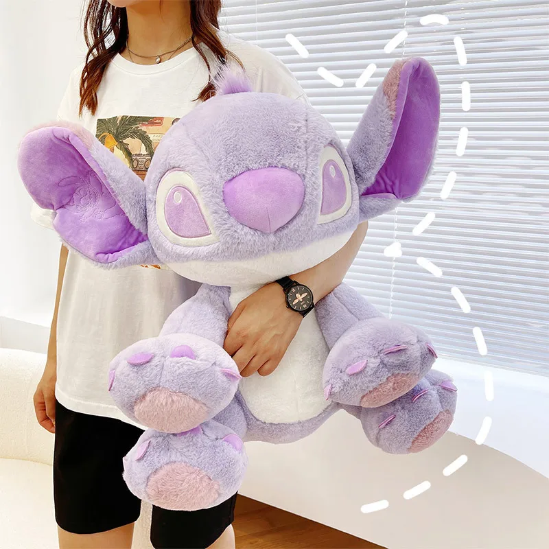 Muñeco de punto morado de dibujos animados de Disney, juguete de peluche Kawaii para bebé, muñeca de cumpleaños para niña, regalo del Día de San Valentín para novia, 25cm/30cm/45cm