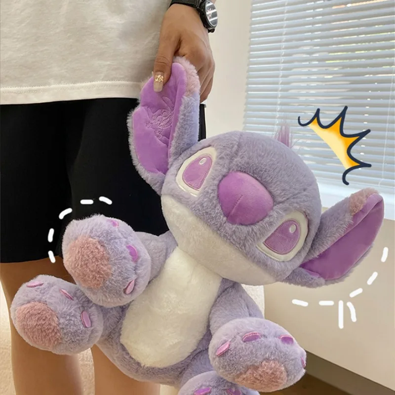 Muñeco de punto morado de dibujos animados de Disney, juguete de peluche Kawaii para bebé, muñeca de cumpleaños para niña, regalo del Día de San Valentín para novia, 25cm/30cm/45cm