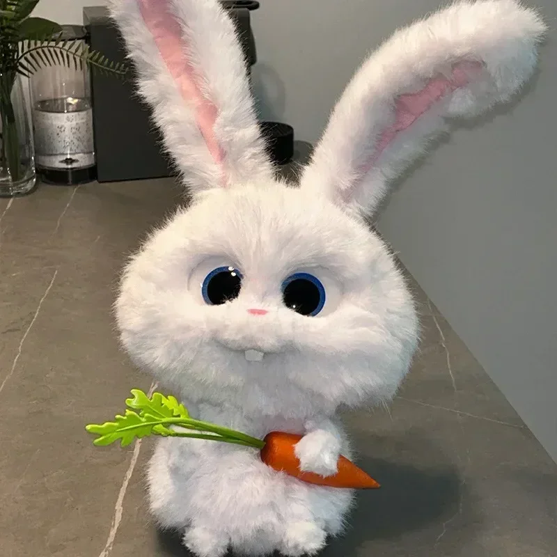Disney la vida secreta de los mascotas lindo conejo muñeca juguetes de peluche bolas de nieve zanahorias orejas móviles muñecas de dibujos animados niña regalo decoración de la habitación