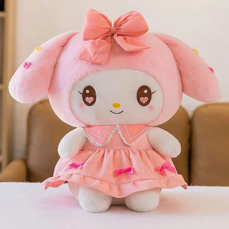 99303-bonhkf.jpg 30cm Sanlio vestido púrpura Kuromi peluche de juguete lindo Anime que rodea la melodía muñeco de peluche regalo para el cumpleaños de la novia