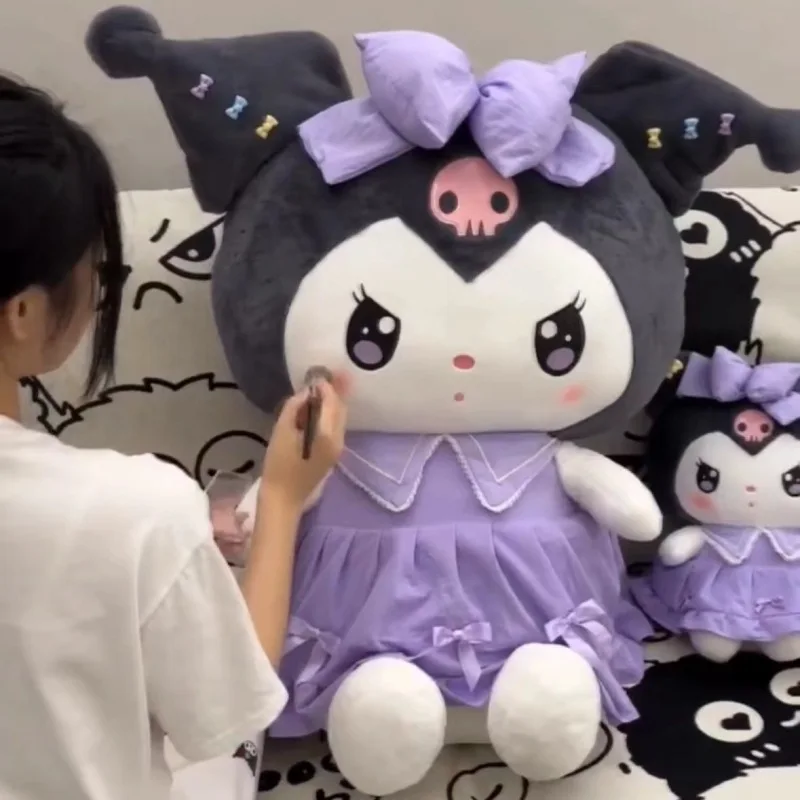 99303-vwnxfv.jpg 30cm Sanlio vestido púrpura Kuromi peluche de juguete lindo Anime que rodea la melodía muñeco de peluche regalo para el cumpleaños de la novia