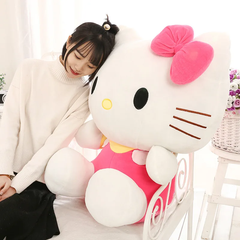 Tamaño grande Sanrio peluche Hello Kitty peluche Hello Kitty peluches Kawaii Hello Kitty muñecos de peluche Animal juguete Ragdoll hogar regalo de Navidad