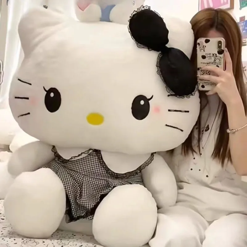 70cm tamaño grande Sanrio Hello Kitty lindos personajes de dibujos animados juguete de peluche decoración de habitación peluches almohada regalo de vacaciones para niños