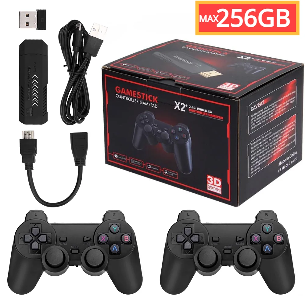 Consola de videojuegos GD10 Plus, 256G, 4K, HD, 58.000G, mando inalámbrico doble, para N64/PSP/PS1/GBA