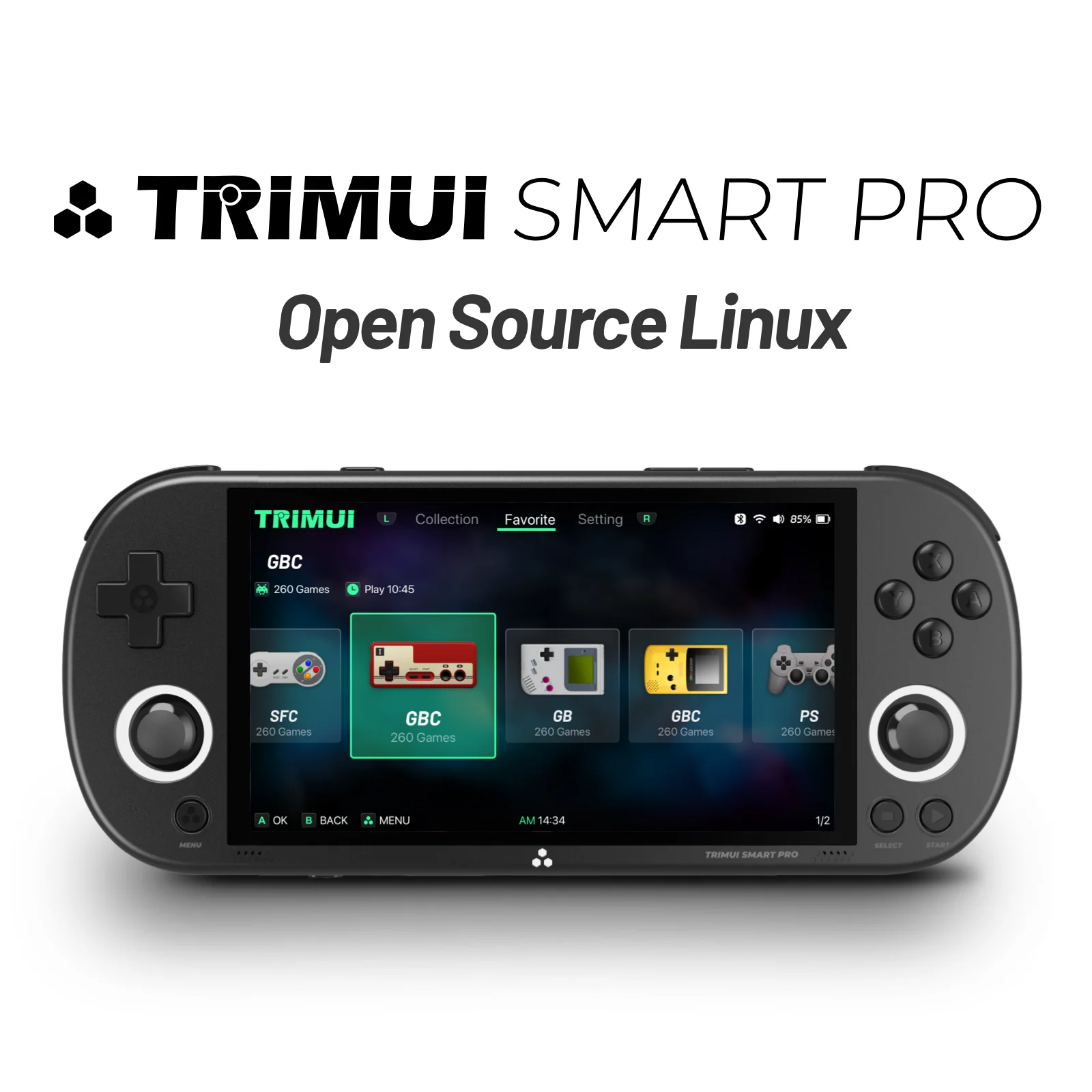 Trimui Smart Pro consola de juegos portátil pantalla IPS de 4,96 pulgadas sistema Linux Joystick iluminación RGB Smartpro reproductor de videojuegos Retro regalo