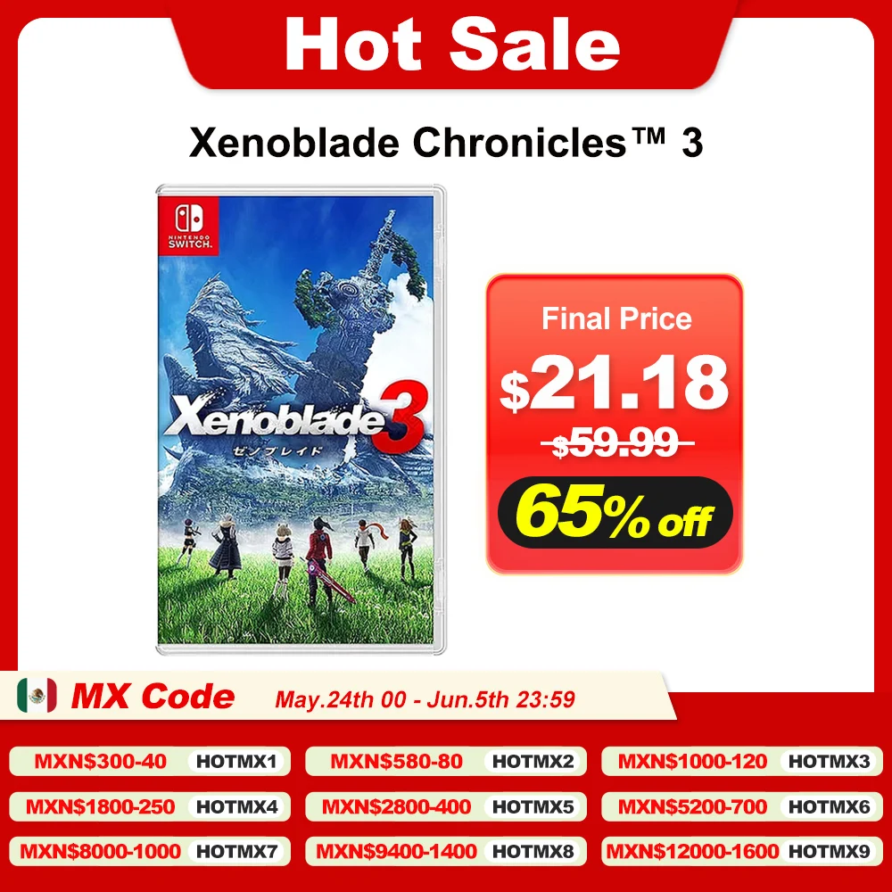 Xenoblade Chronicles 3 ofertas de juegos Nintendo Switch, tarjeta de juego física oficial, género RPG para consola de juegos Switch OLED Lite, ofertas de Juego 100%