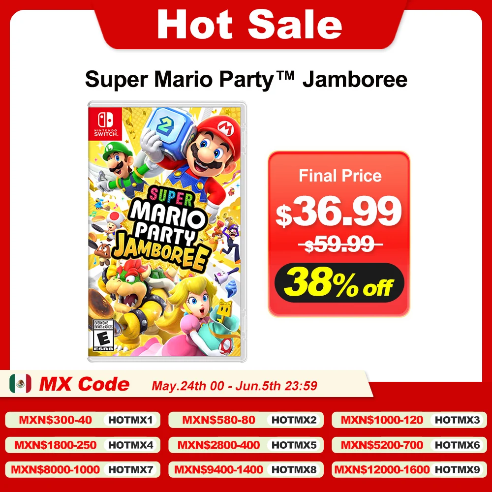 Super Mario Party Jamboree ofertas de juegos nintendo switch, juego de mesa de Super Mario Party para Nintendo Switch, tarjeta de juego física, género de fiesta, OLED, 100%