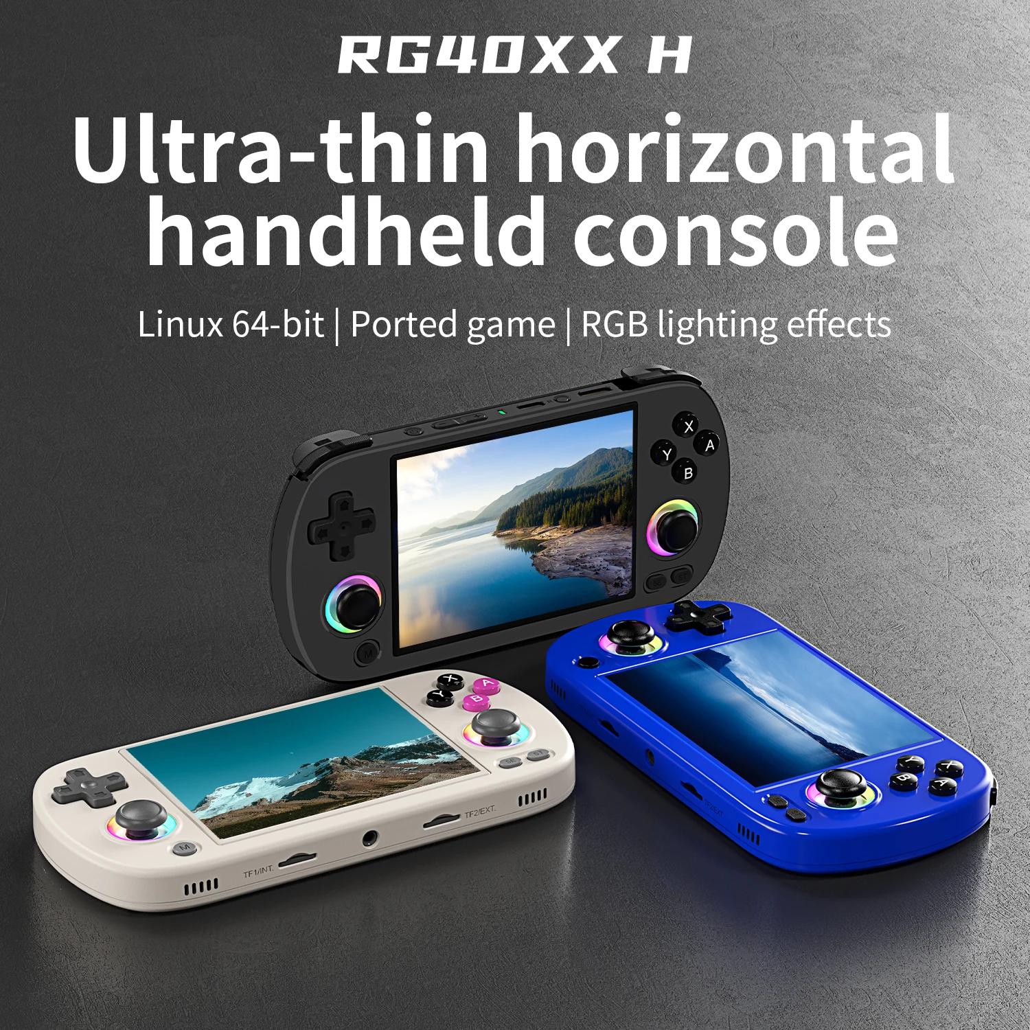 99962-dm4he9.jpg ANBERNIC RG40XX H consola de juegos portátil Linux sistema de 64 bits 4,0 pulgadas IPS 3200mAh consola de videojuegos Retro 64G 5000+ juegos regalo