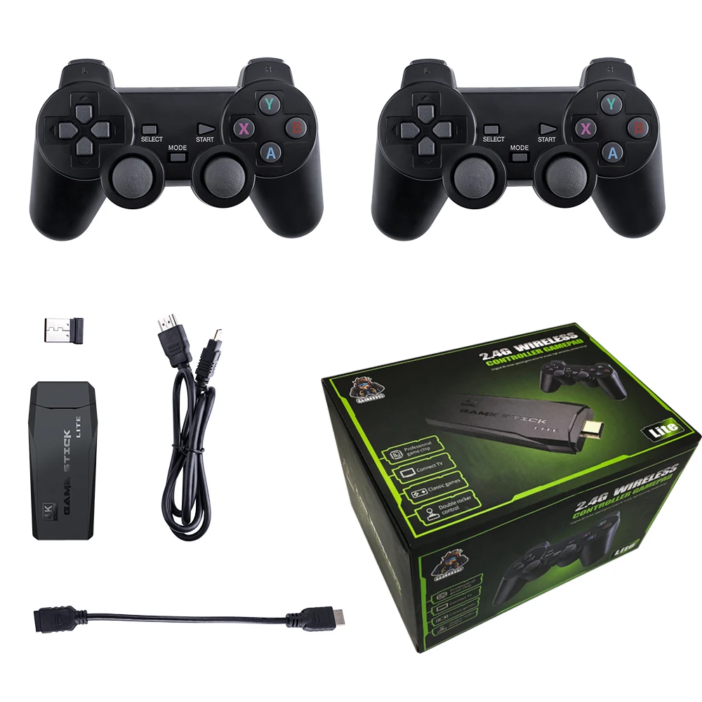 Consola de videojuegos 64G con 20000 juegos integrados, consola de juegos portátil Retro, controlador inalámbrico, reproductor de juegos para niños, regalos de navidad