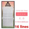0.7-0.15 mm Thickness Premade Eyelashes 16 Rows Set