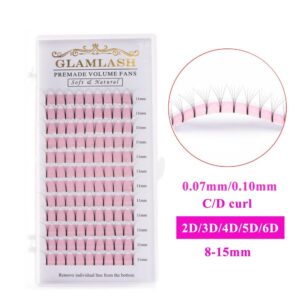 C/D Curl Long Stem Premade Eyelashes Set