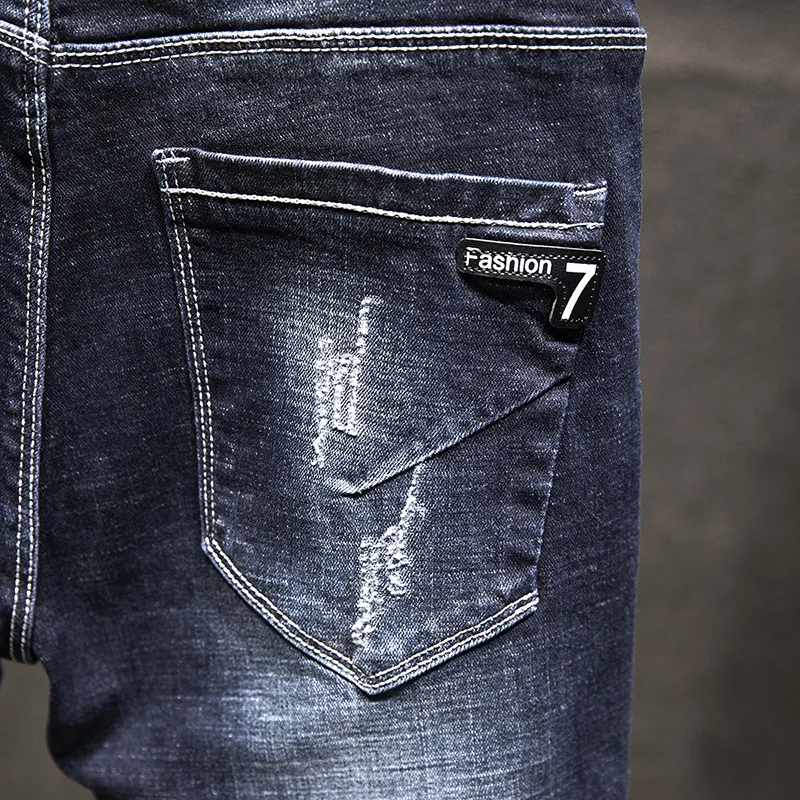 102762-kvbu0y.jpg 2024 nuevos pantalones vaqueros rasgados para hombres pantalones vaqueros ajustados algodón estilo coreano moda elasticidad versátil azul negro ropa de hombre