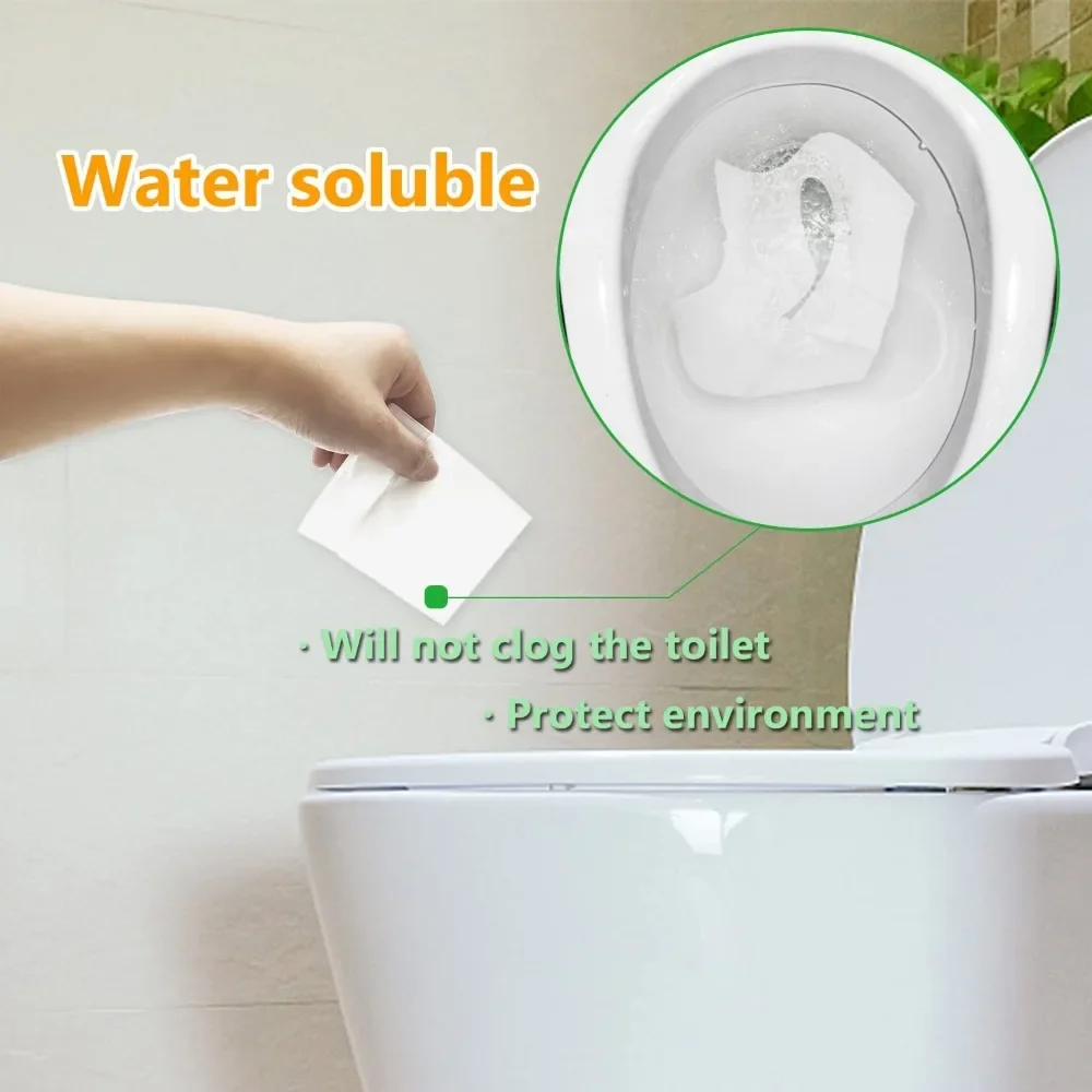 100 Uds cubierta de asiento de inodoro desechable portátil viaje Camping Hotel baño degradable impermeable accesorios de alfombrilla de inodoro