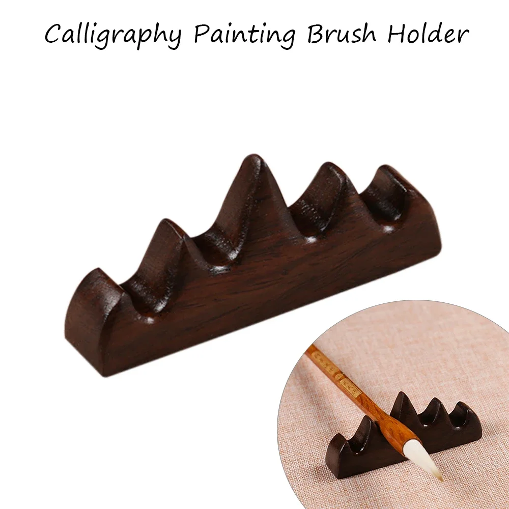 Soporte para pinceles de pintura de caligrafía de madera, estante para estudio, portalápices del tesoro, escritura, suministros prácticos de pintura para el hogar y la Oficina, 1 Uds.